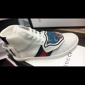Gucci high top sneakers with removable straps
